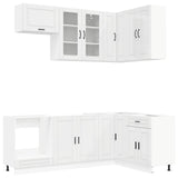 Kitchen Unit PORTO 8 pcs High Gloss White Engineered Wood - Front View