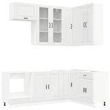 Kitchen Unit PORTO 8 pcs High Gloss White Engineered Wood - Front View