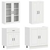 Kitchen Unit PORTO 8 pcs High Gloss White Engineered Wood - Side View