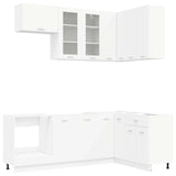 Kitchen Unit LYON 8 pcs White Engineered Wood - Front View