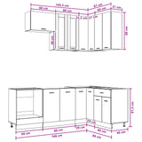 Kitchen Unit LYON 8 pcs White Engineered Wood - Low Angle