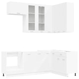 Kitchen Unit LYON 8 pcs White Engineered Wood - Front View