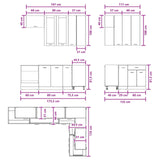Kitchen Unit LYON 8 pcs White Engineered Wood