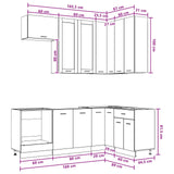 Kitchen Unit LYON 8 pcs White Engineered Wood - Low Angle