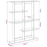 Wall Shelving Unit Brown 102 x 20 x 130 cm Engineered Wood - Close-Up Angle