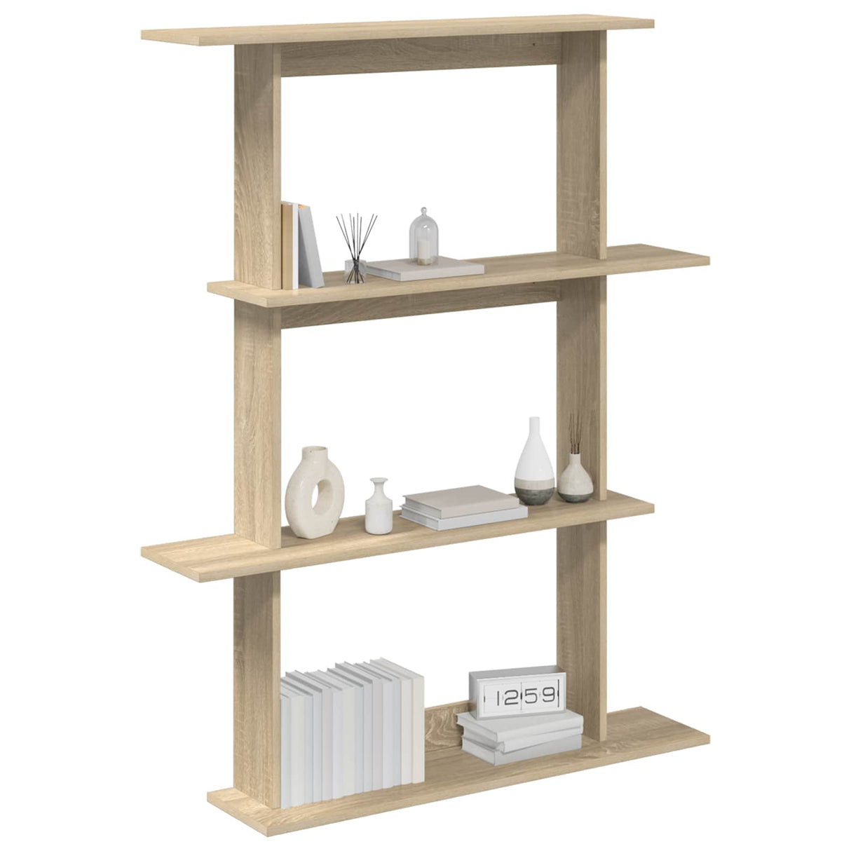 Wall Shelving Unit Brown 100 x 20 x 126 cm Engineered Wood