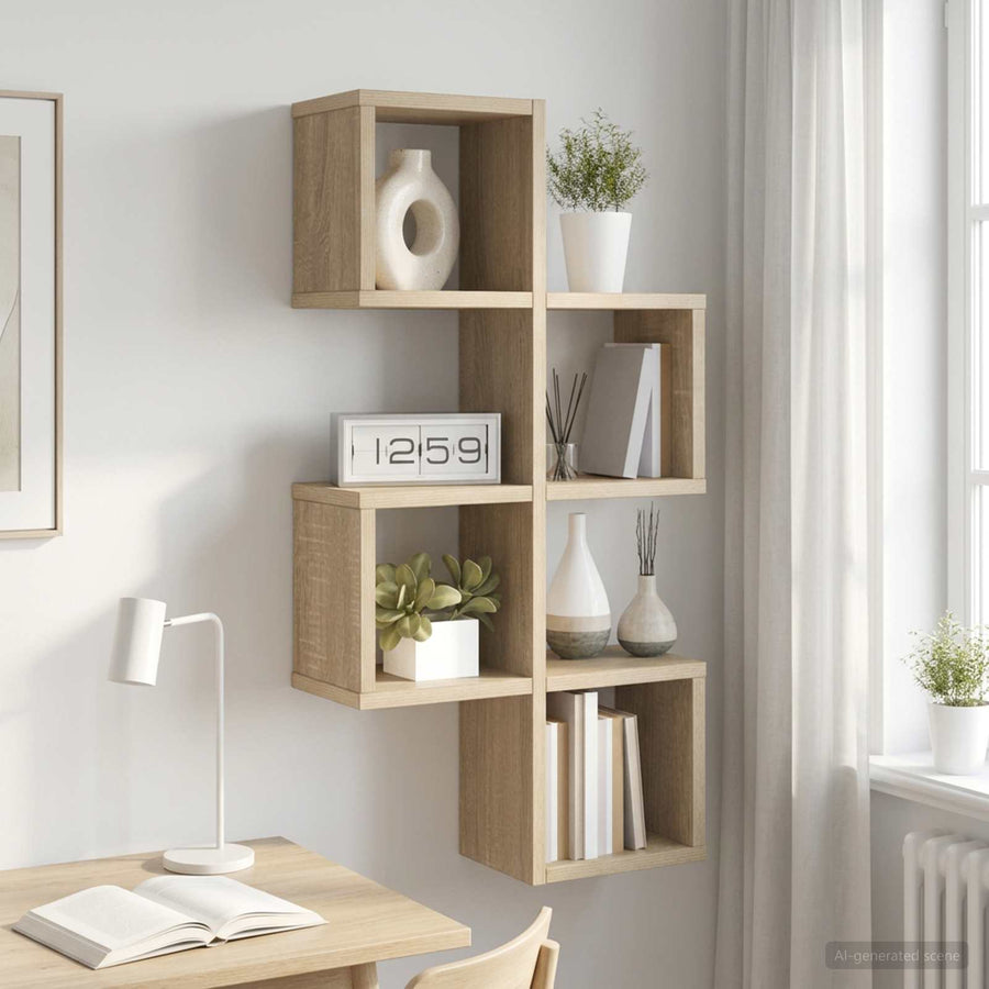 Wall Shelf Sonoma Oak 39 x 15 x 76 cm