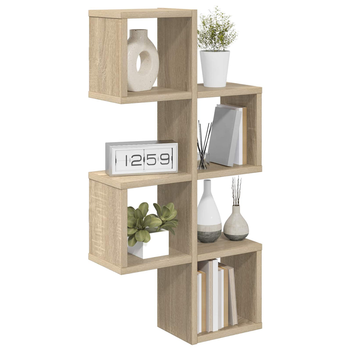 Wall Shelf Wall-Mounted Brown 39 x 15 x 76 cm Engineered Wood