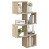 Wall Shelf Wall-Mounted Brown 39 x 15 x 76 cm Engineered Wood - Front View