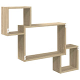 Wall Shelf Wall-Mounted Brown 91.5 x 15 x 76 cm Engineered Wood - 45-Degree Angle