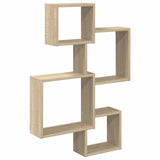 Wall Cube Shelves Wall-Mounted Brown 64 x 13.5 x 91.5 cm