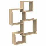 Wall Cube Shelves Wall-Mounted Brown 64 x 13.5 x 91.5 cm - 45-Degree Angle
