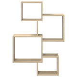 Wall Cube Shelves Wall-Mounted Brown 64 x 13.5 x 91.5 cm - Side View