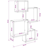 Wall Cube Shelves Wall-Mounted Brown 64 x 13.5 x 91.5 cm