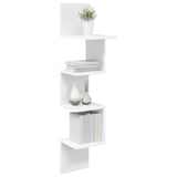 Wall Shelf Wall-Mounted White 32 x 21 x 107 cm Engineered Wood