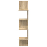Wall Shelf Wall-Mounted Brown 32 x 21 x 107 cm Engineered Wood - Top-Down View