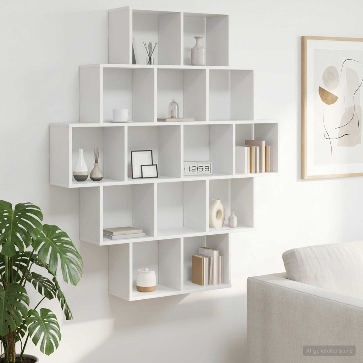 Wall Shelf White 120 x 20 x 136 cm Engineered Wood
