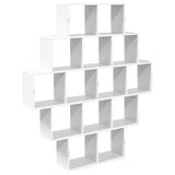 Wall Shelf White 120 x 20 x 136 cm Engineered Wood - Rear View