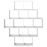 Wall Shelf White 120 x 20 x 136 cm Engineered Wood - Top-Down View