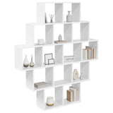 Wall Shelf White 120 x 20 x 136 cm Engineered Wood - Side View