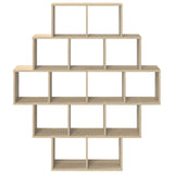 Wall Shelf Sonoma Oak 120 x 20 x 136 cm Engineered Wood - Side View