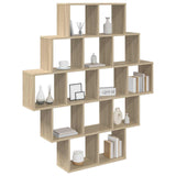 Wall Shelf Sonoma Oak 120 x 20 x 136 cm Engineered Wood - Front View