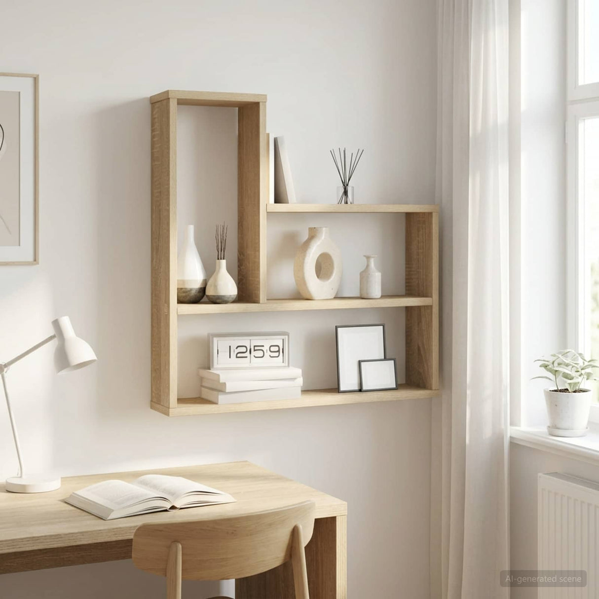 Wall Shelf Sonoma Oak 60 x 11 x 60 cm Engineered Wood