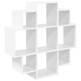 Wall Shelf White 90 x 25 x 90 cm Engineered Wood - Front View