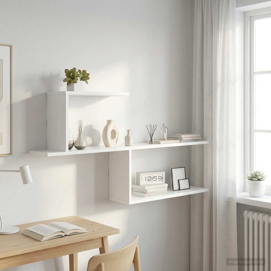 Wall Shelf White 122 x 18 x 60 cm