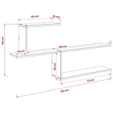Wall Shelf Sonoma Oak 122 x 18 x 60 cm Engineered Wood