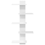 Wall Floating Shelf White 48.5 x 15 x 101 cm Engineered Wood - Side View