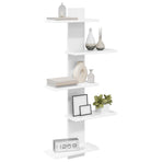 Wall Floating Shelf White 48.5 x 15 x 101 cm Engineered Wood