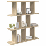 Wall Shelf Sonoma Oak 80 x 20 x 96 cm Engineered Wood - Front View