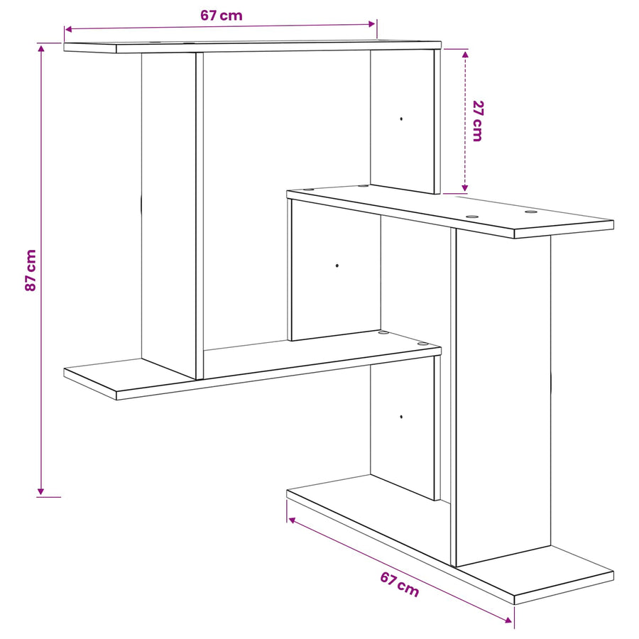 Wall Shelf White 67 x 67 x 87 cm