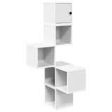 Wall Corner Shelf White 48 x 48 x 120 cm Engineered Wood - Front View