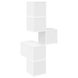 Wall Corner Shelf White 48 x 48 x 120 cm Engineered Wood - Rear View
