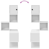 Wall Corner Shelf White 48 x 48 x 120 cm Engineered Wood - Low Angle