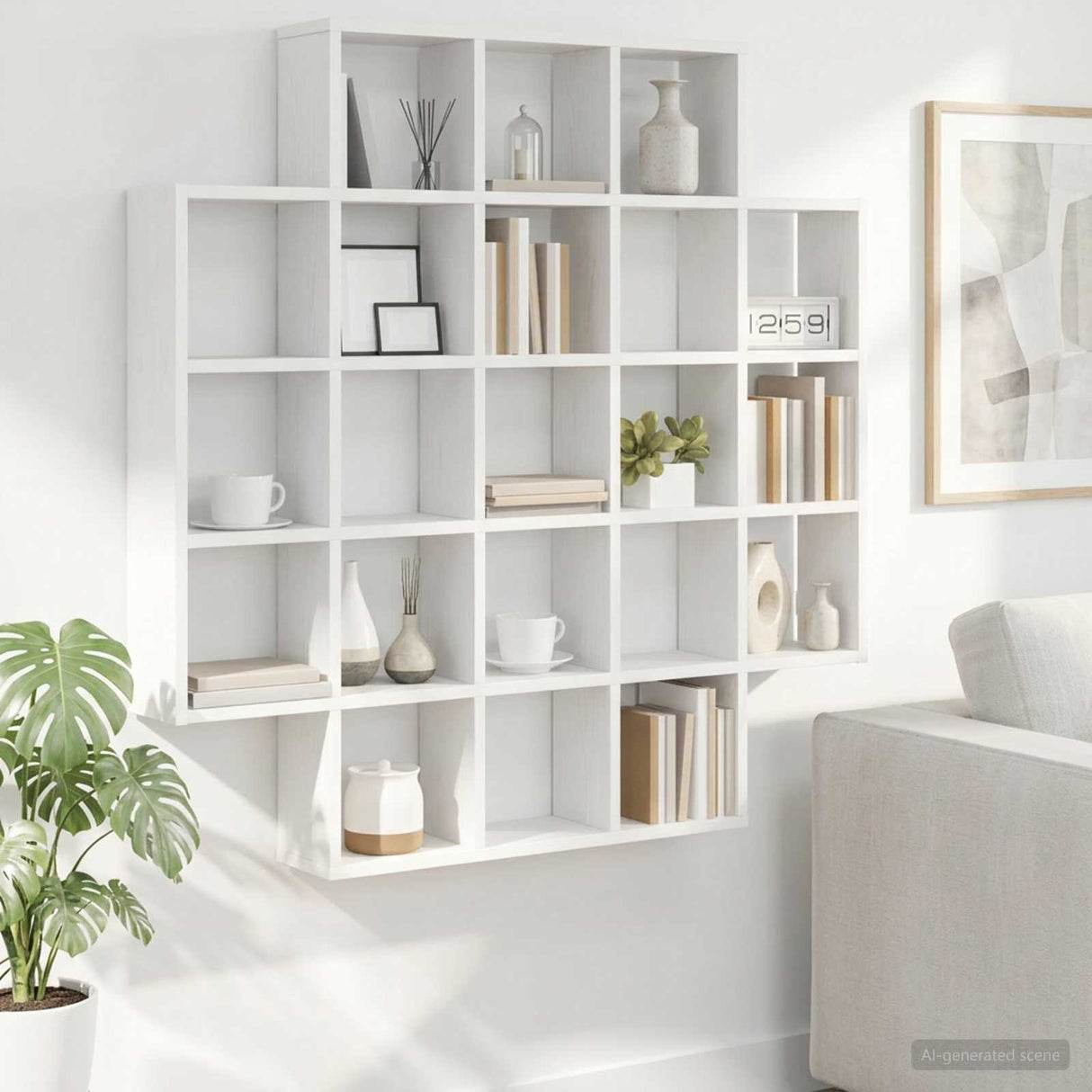 Wall Shelf White 100 x 13 x 100 cm Engineered Wood