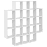 Wall Shelf White 100 x 13 x 100 cm Engineered Wood - Rear View