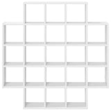 Wall Shelf White 100 x 13 x 100 cm Engineered Wood - Top-Down View