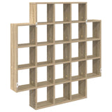 Wall Shelf Sonoma Oak 100 x 13 x 100 cm Engineered Wood - Rear View