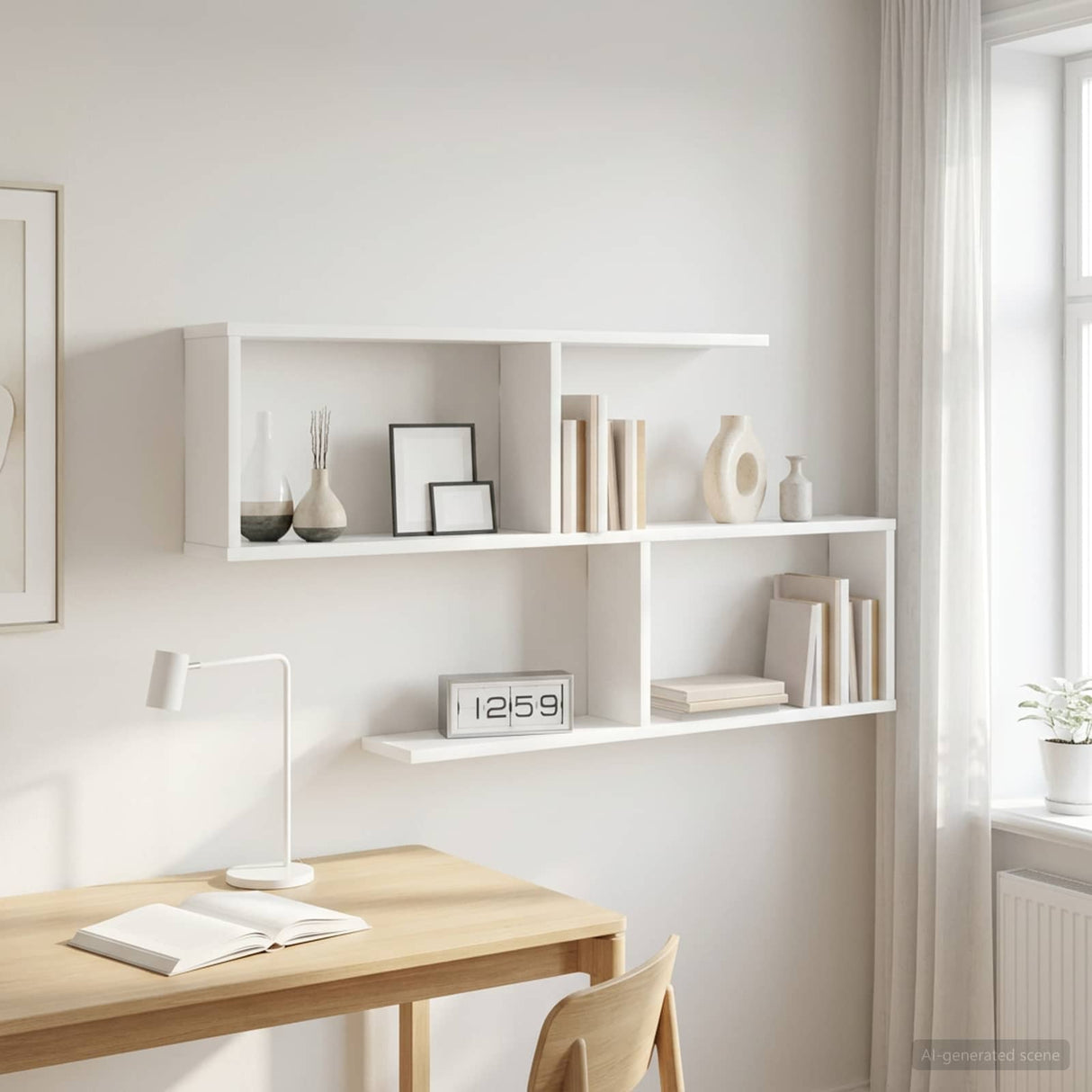 Wall Shelf White 100 x 12 x 50.5 cm Engineered Wood
