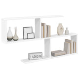 Wall Shelf White 100 x 12 x 50.5 cm Engineered Wood - Side View