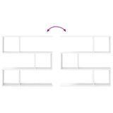 Wall Shelf White 80 x 12 x 79.5 cm Engineered Wood - Close-Up Angle
