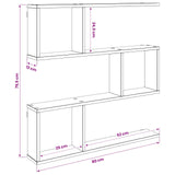 Wall Shelf Sonoma Oak 80 x 12 x 79.5 cm Engineered Wood - Low Angle