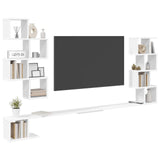 Wall-Mounted TV Shelf White 180 x 15 x 94 cm Engineered Wood - Side View