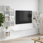 Wall-Mounted TV Shelf White 160 x 15 x 94 cm Engineered Wood