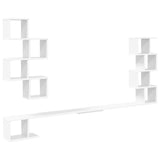 Wall-Mounted TV Shelf White 160 x 15 x 94 cm Engineered Wood - Front View