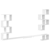 Wall-Mounted TV Shelf White 160 x 15 x 94 cm Engineered Wood - Rear View