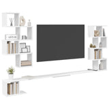 Wall-Mounted TV Shelf White 160 x 15 x 94 cm Engineered Wood - Side View